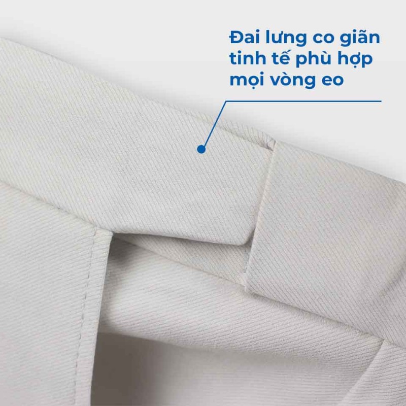 Quần Âu Công Sở Lưng Co Giãn Cao Cấp Smart Pant Màu Apricot, Quần Tây Co Giãn Màu Ghi