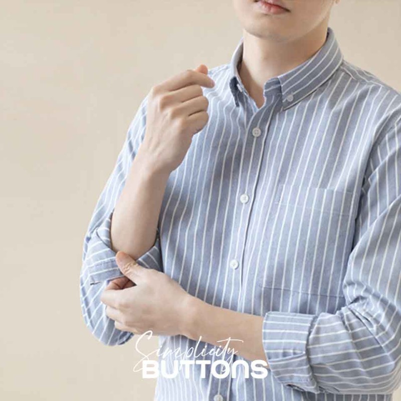 Sơ Mi Công Sở Kẻ Sọc Stripeed Cotton Màu Sọc Xanh SM_STRIPPED_004_Blue