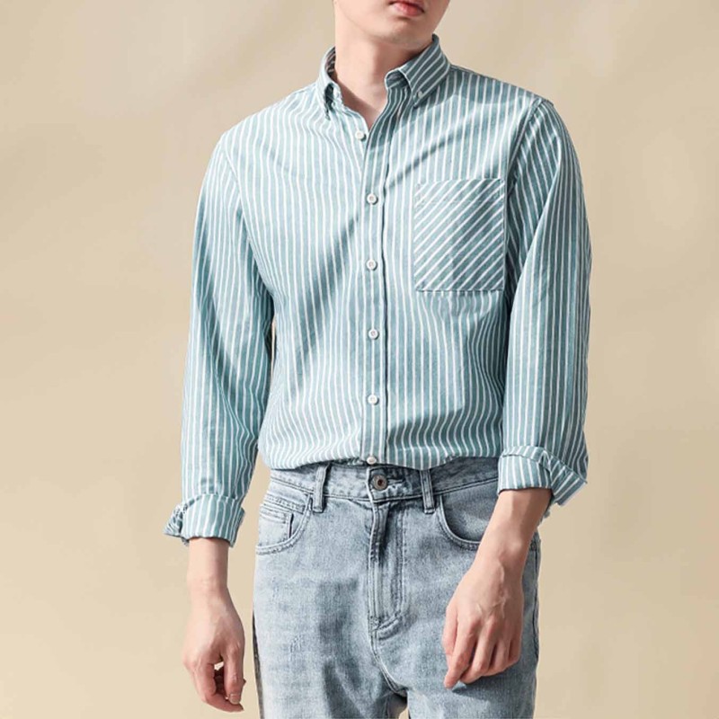 Sơ Mi Công Sở Kẻ Sọc Stripeed Cotton Màu Sọc Xanh SM_STRIPPED_004_Blue