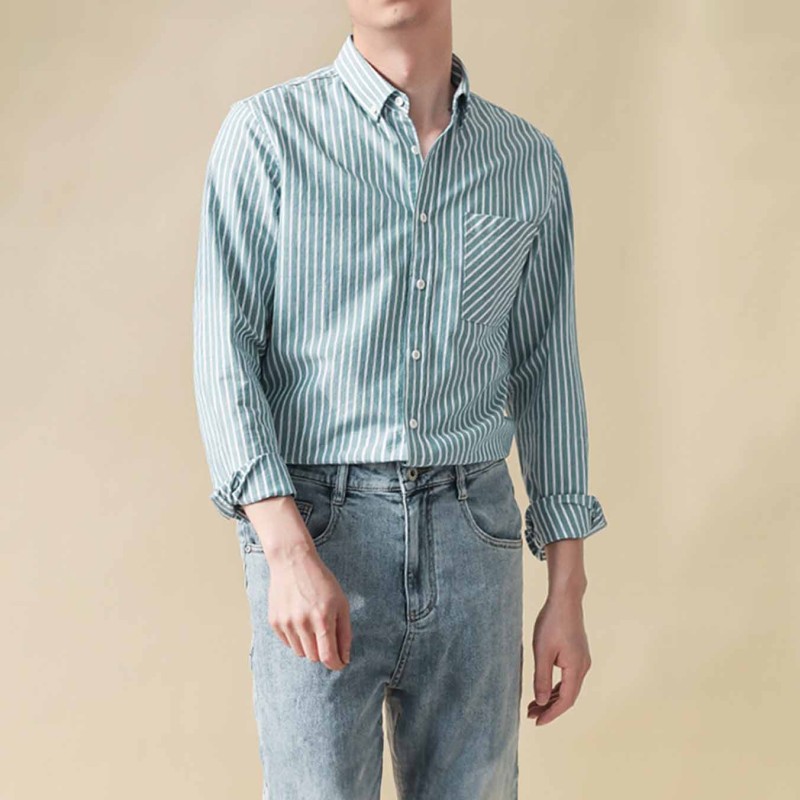 Sơ Mi Công Sở Kẻ Sọc Stripeed Cotton Màu Sọc Xanh SM_STRIPPED_004_Blue